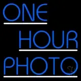 Blue One Hour Photo With Line LED Neon Sign