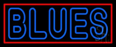 Double Stroke Blues with Border LED Neon Sign