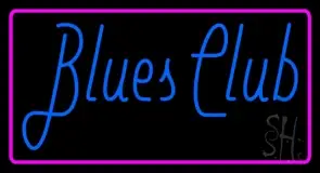 Blues Club Pink Border 1 LED Neon Sign