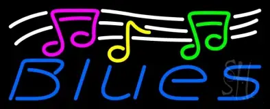 Blues With Musical Note 1 LED Neon Sign