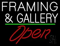 White Framing And Gallery With Open 3 LED Neon Sign