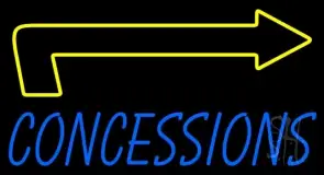 Blue Concessions With Arrow LED Neon Sign