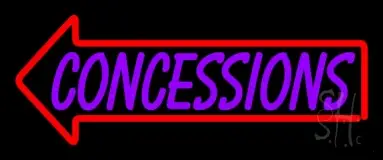 Concessions With Red Arrow LED Neon Sign