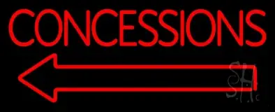 Red Concessions With Arrow LED Neon Sign
