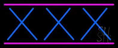 Blue Xxx Pink Lines LED Neon Sign