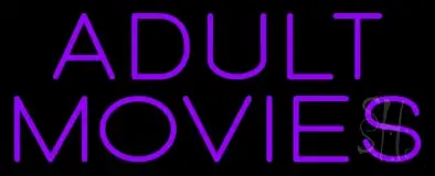 Purple Adult Movies LED Neon Sign