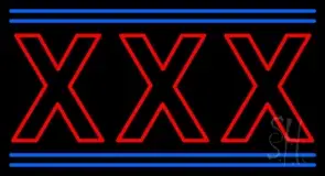 Red Xxx Blue Lines LED Neon Sign