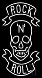 Rock N Roll White Skull 1 LED Neon Sign