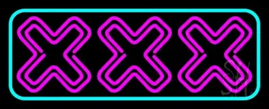 Xxx Turquoise Border LED Neon Sign