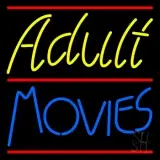 Yellow Adult Blue Movies LED Neon Sign