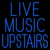 Live Music Upstairs Blue LED Neon Sign
