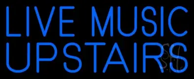 Blue Live Music Upstairs LED Neon Sign