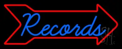 Blue Records In Cursive 1 LED Neon Sign