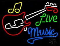 Live Green Music Blue 2 LED Neon Sign