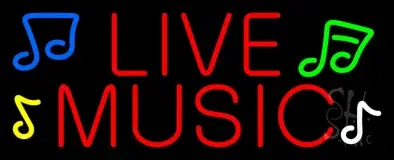 Red Live Music 1 LED Neon Sign