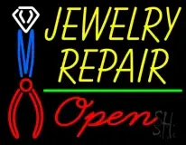 Yellow Jewelry Repair Red Open Block LED Neon Sign