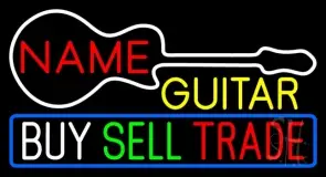 Custom Yellow Guitar Buy Sell Trade LED Neon Sign