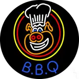 Blue BBQ Pig Logo LED Neon Sign