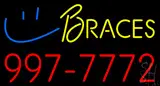 Yellow Braces Red Phone Number LED Neon Sign