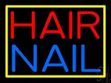 Hair Nail Yellow Border LED Neon Sign