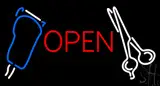 Scissor with Clipper Logo Open LED Neon Sign