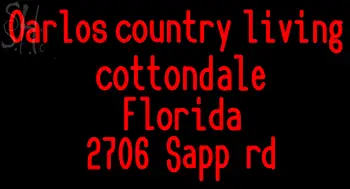 Custom Carlos Country Living Cottondale Florida Neon Sign 3