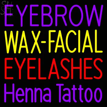Custom Eyebrow Wax Facial Eyelashes Henna Tattoo Neon Sign 3