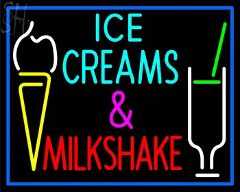 Custom Ice Creams And Milkshake Neon Sign 2
