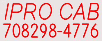 Custom Ipro Cab Phone Number Neon Sign 9