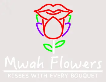 Custom Mwah Flowers Logo Neon Sign 8
