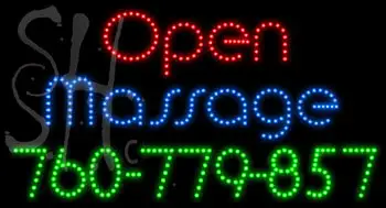 Custom Open Massage 760 779 857 Neon Sign 1