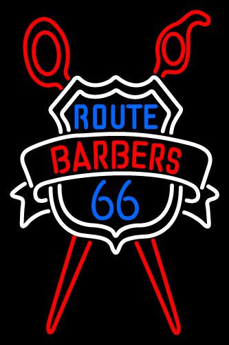 Custom Route Barbers 66 Logo Neon Sign 3