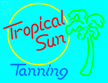 Custom Tropical Sun Tanning Neon Sign 1