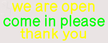 Custom We Are Open Come In Please Thank You Neon Sign 2