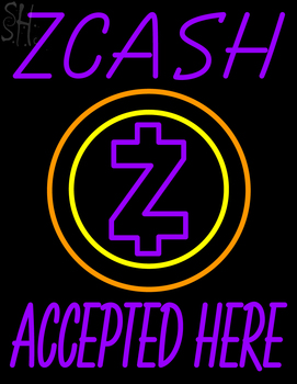 Custom Zcash Accepted Here Neon Sign 12