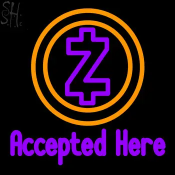 Custom Zcash Accepted Here Neon Sign 4