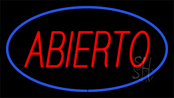 Abierto Blue Neon Sign