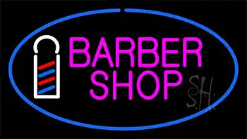 Pink Barber Shop Logo Neon Sign