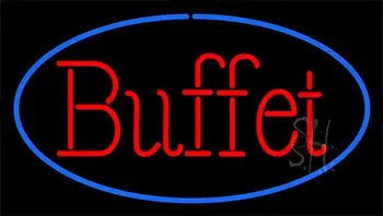 Red Buffet Blue Neon Sign