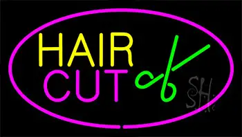 Hair Cut Logo Pink Neon Sign