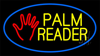 Palm Reader Logo Blue Neon Sign