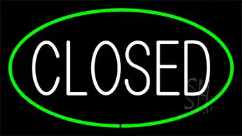Closed Green Neon Sign