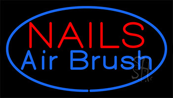 Nails Airbrush Blue Neon Sign