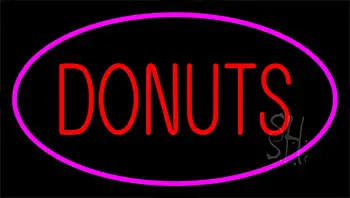 Donuts Logo Pink Neon Sign