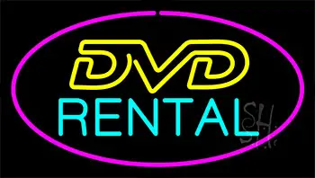 Dvd Rental Purple Neon Sign