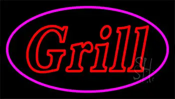 Double Stroke Grill Pink Neon Sign