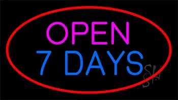 Open 7 Days Animated Neon Sign