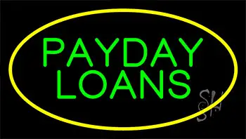 Green Payday Loans Animated Yellow Neon Sign
