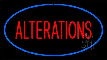 Red Alteration Blue Border Neon Sign