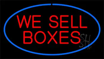 We Sell Boxes Blue Neon Sign